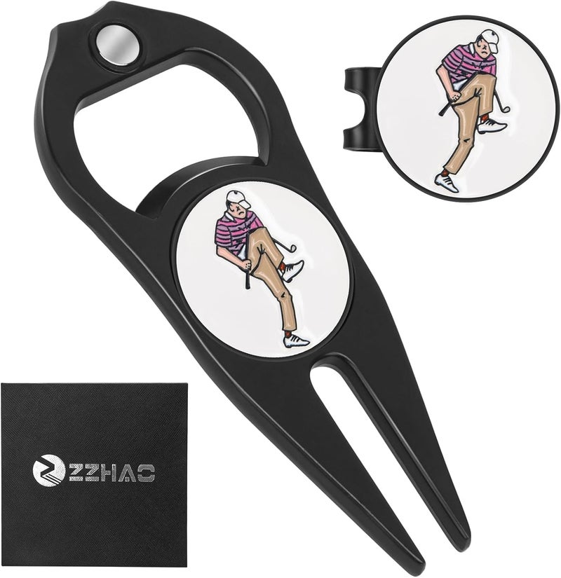 ZZHAO Golf Divot Tool and Golf Ball Marker, Divot Repair Tool，Golf Accessories for Men, Funny Gifts for Men, Tools for Men - Image 1
